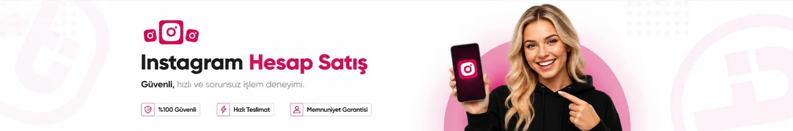 Instagram hesap satisi acik tema hero gorseli